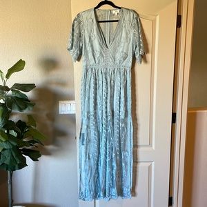 Socialite romper with lace maxi dress